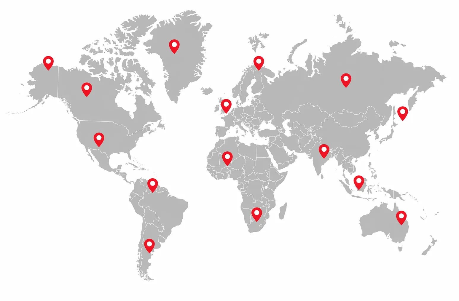 World map showing AkdenizRack's global project locations
