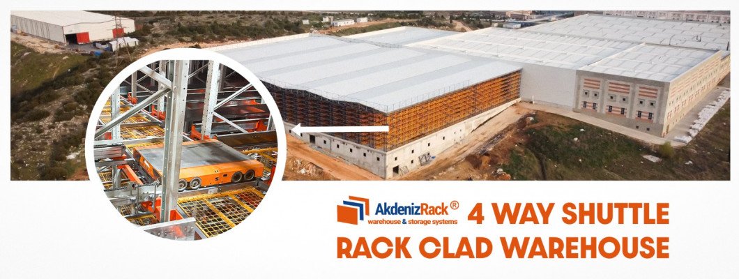 Four-Way Shuttle Systems in Rack-Clad Warehouses